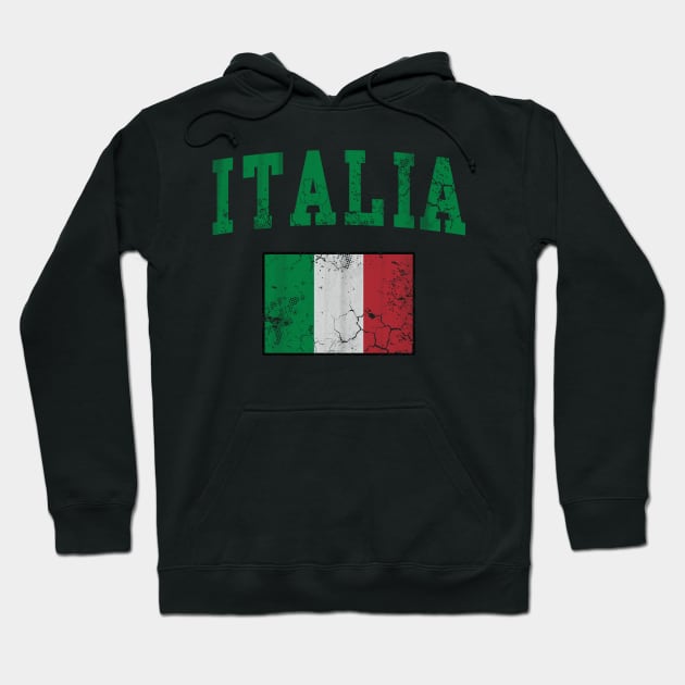 Vintage Italia Flag Italy Italian Italiano Hoodie by E